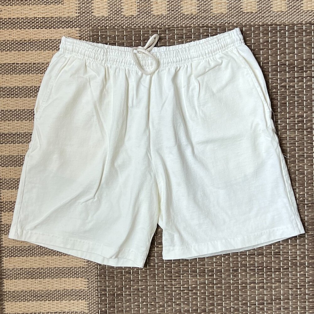 Los Angeles Apparel Mid Length Gym Shorts in Creme 🍦